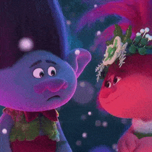 Branch and Poppy from the Trolls Movies