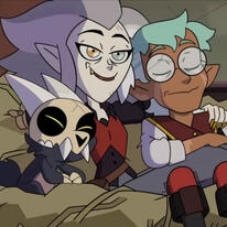 King, Eda, and Raine from The Owl House