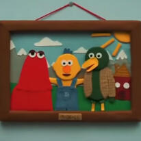 Red Guy, Yellow Guy, and Duck from Don't Hug Me I'm Scared