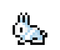 a gif of a rabbit from Terraria, hopping